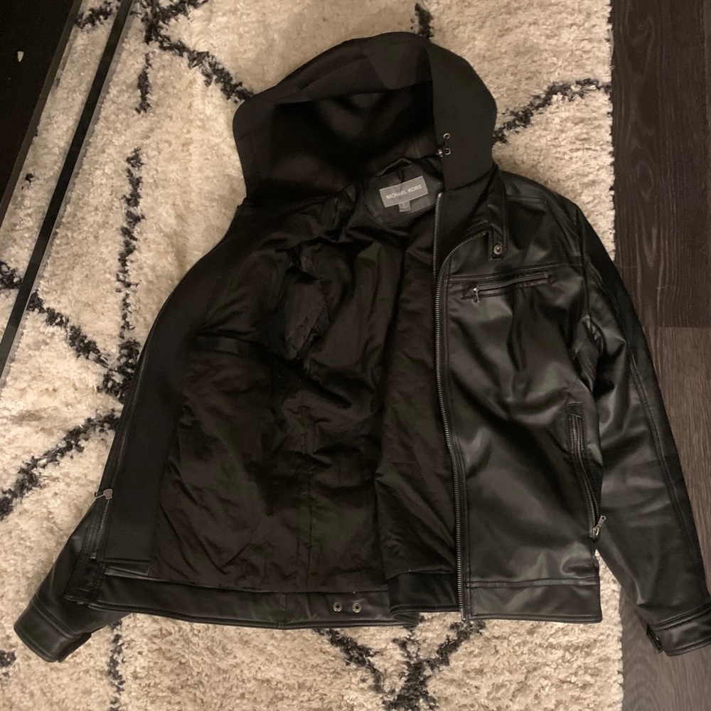 MK Black Faux Leather Jacket